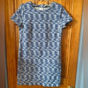 Loft Blue/White Short Sleeve Work Dress